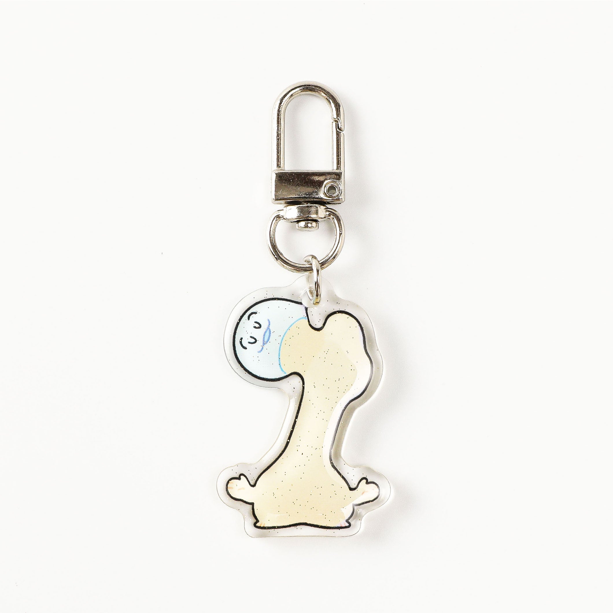 Bone-shaped acrylic charm featuring a cheerful character design with a durable keyring, perfect for backpacks, keys, and anatomy-themed collections.