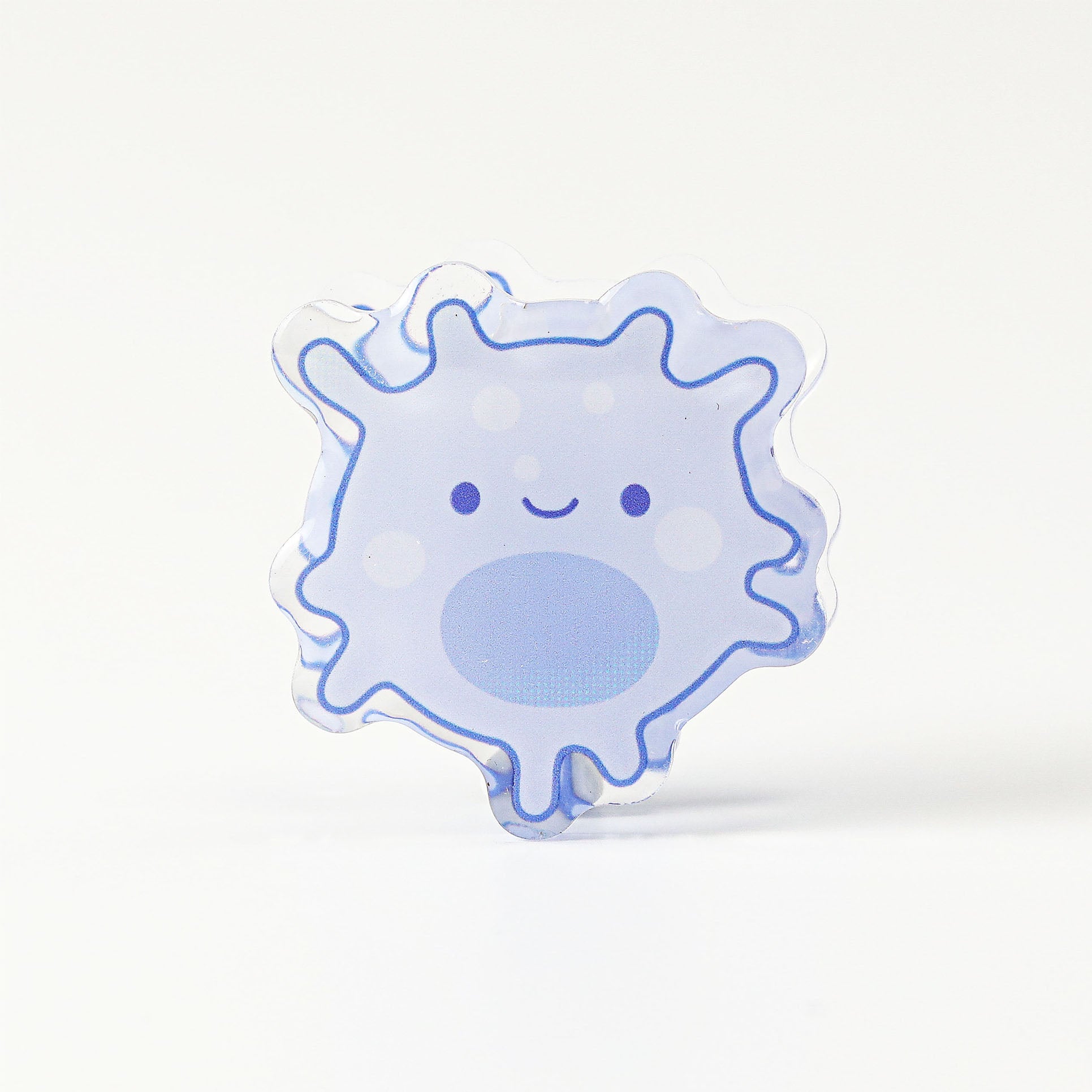 Lavender cell acrylic document clip featuring a glossy transparent edge, ideal for securing memos, reports, and classroom handouts.