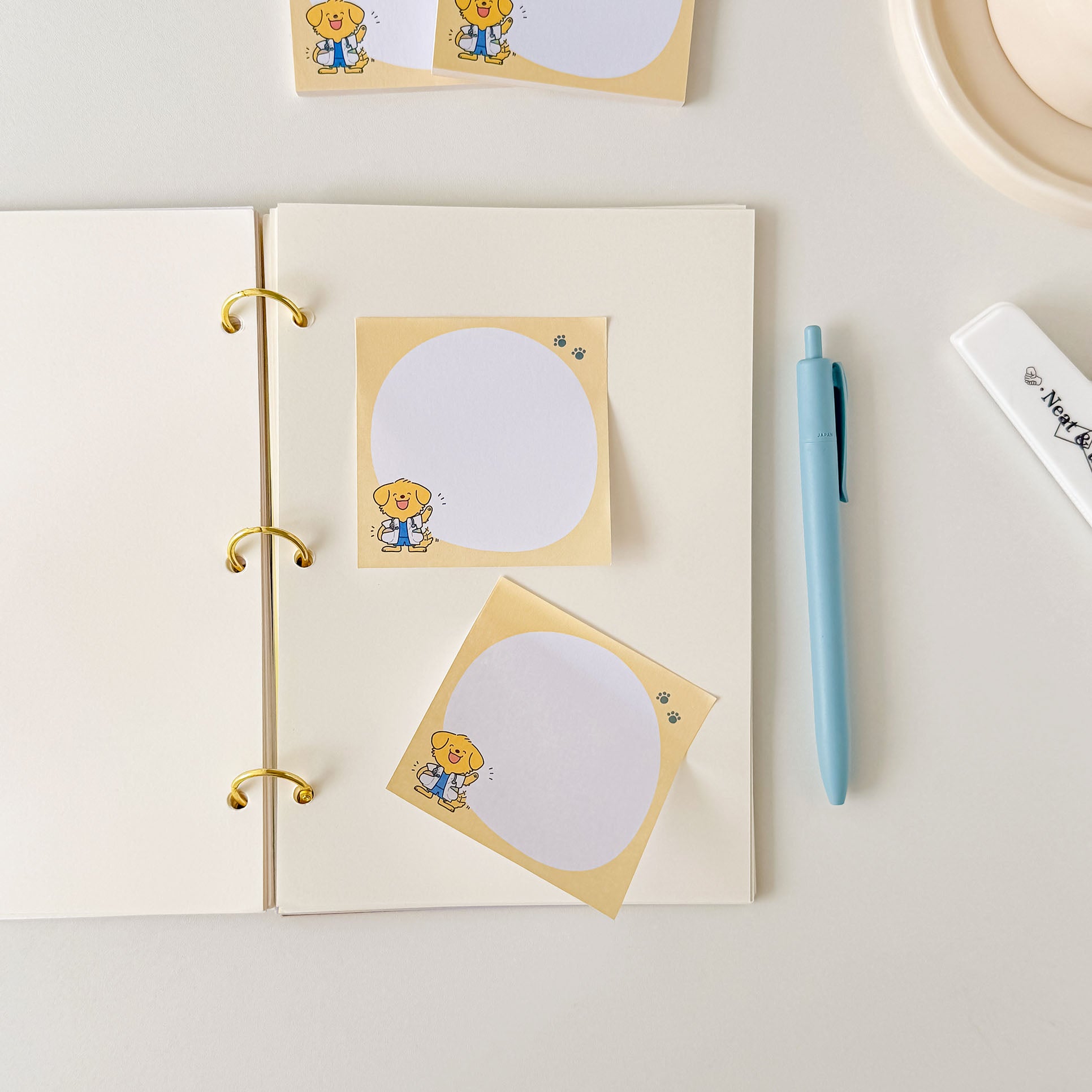 Medical dog memo sticky notes with cute paw print accents and a spacious writing area for everyday organization.