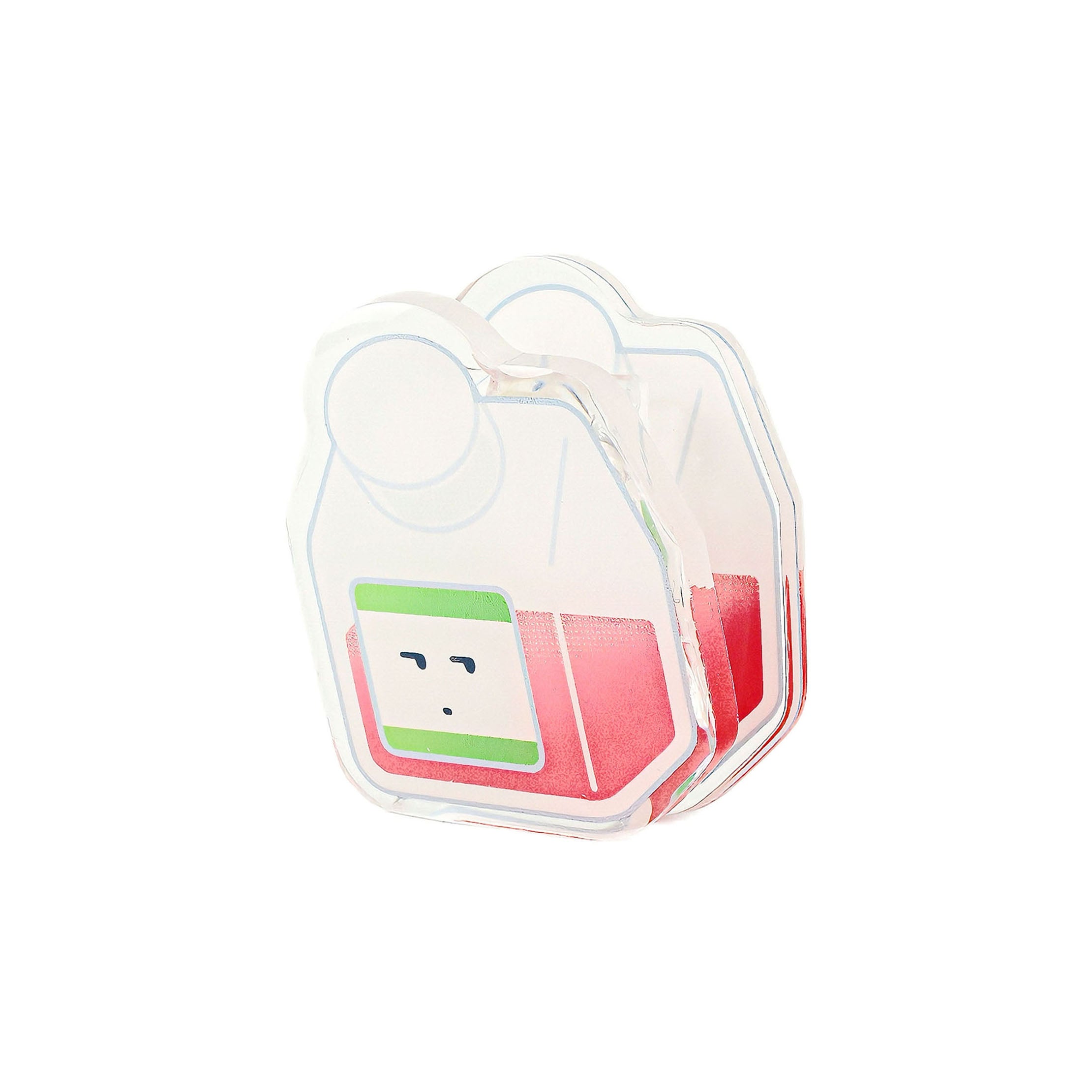 Cartoon culture flask acrylic paper clip with a colorful laboratory design, perfect for grouping experiment records, study sheets, and printed notes.