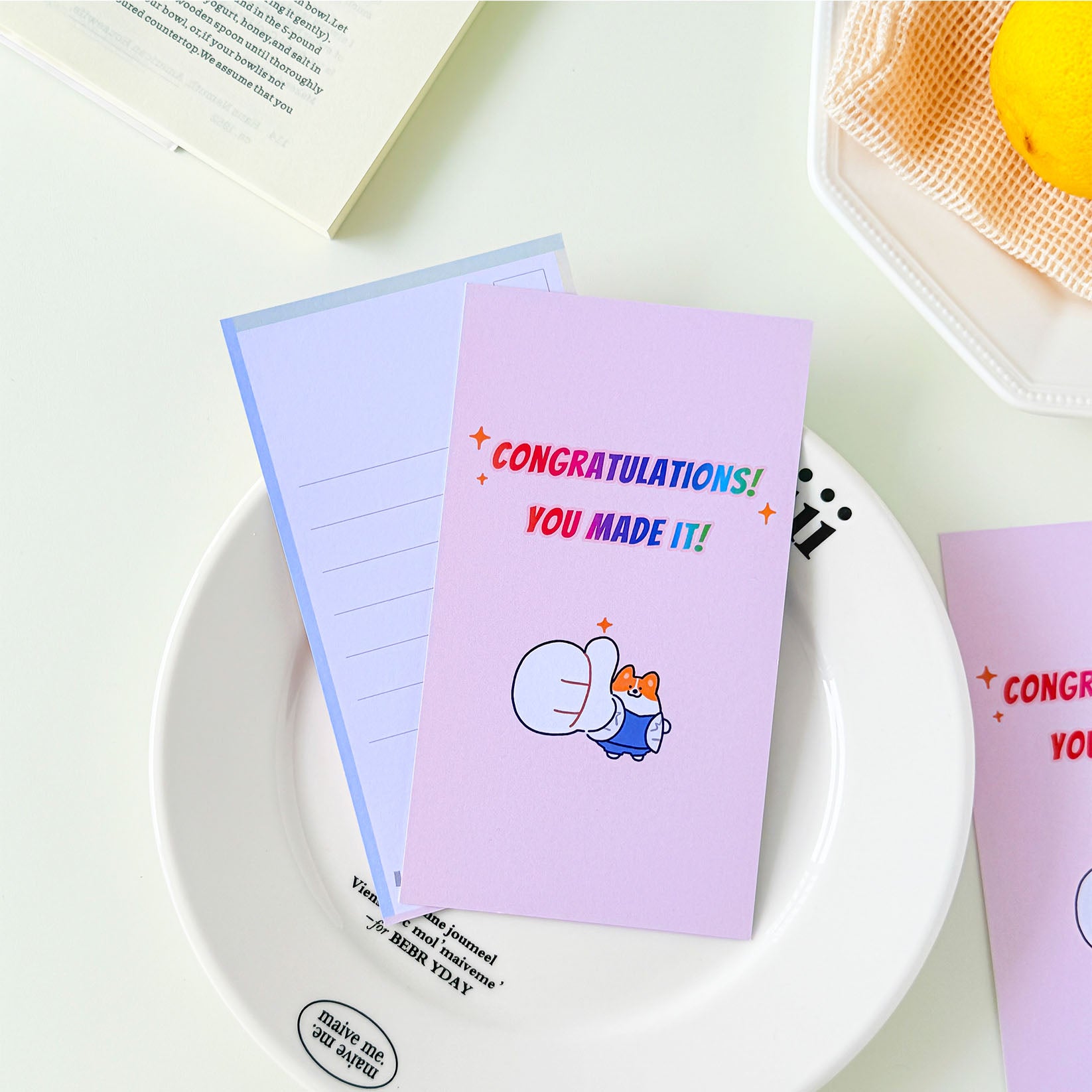 Doctor animal sticky notes with an uplifting congratulatory quote, soft pink design, and cute cartoon illustration.