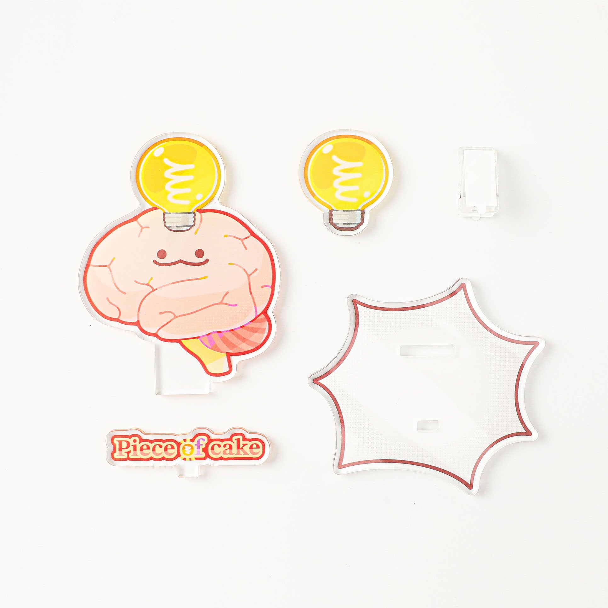 Science-themed acrylic brain display with vibrant layered printing and a sturdy stand, ideal as a collectible desktop decoration for STEM enthusiasts.