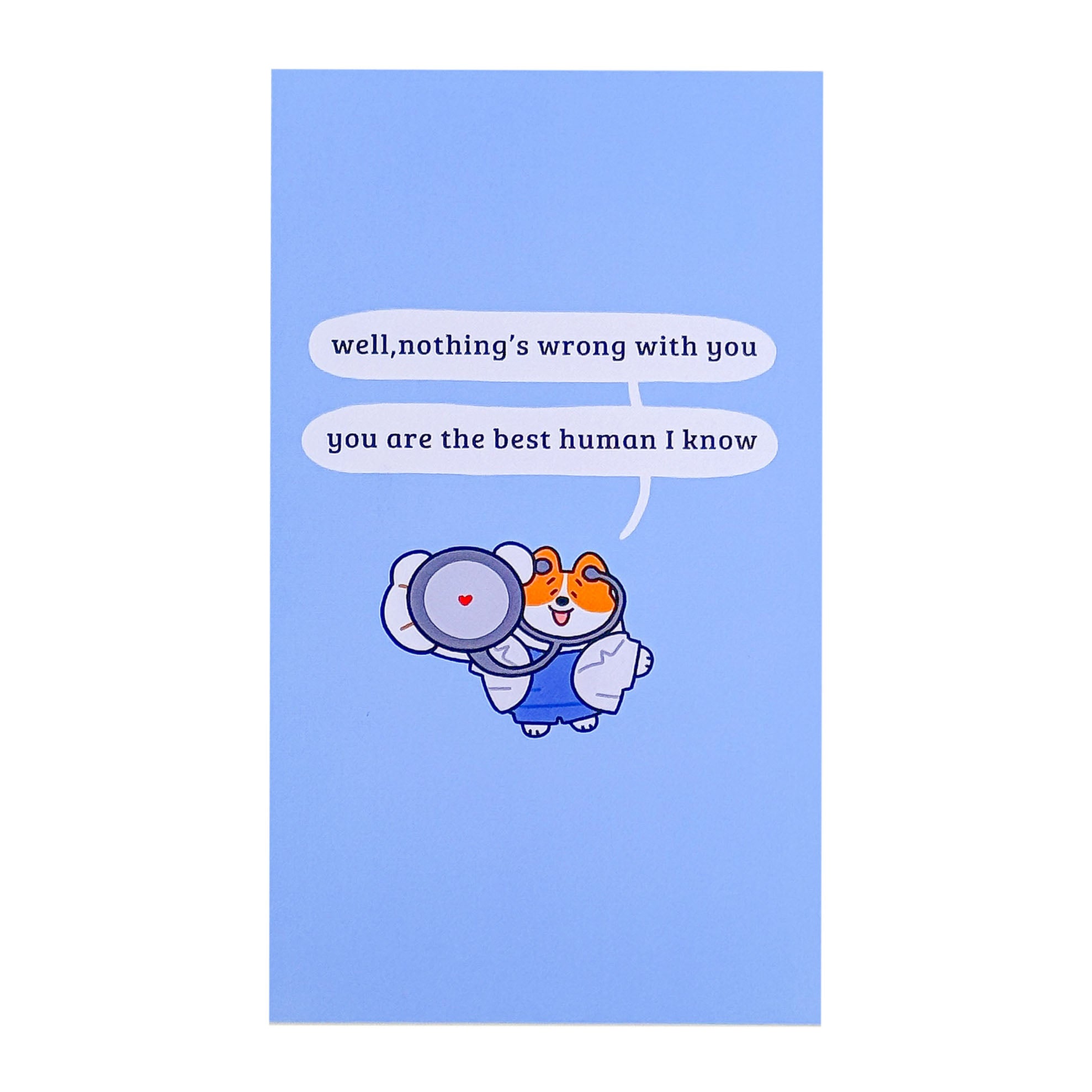 Cute doctor animal sticky notes with a blue memo pad, cartoon doctor character, and positive encouragement for study and work.