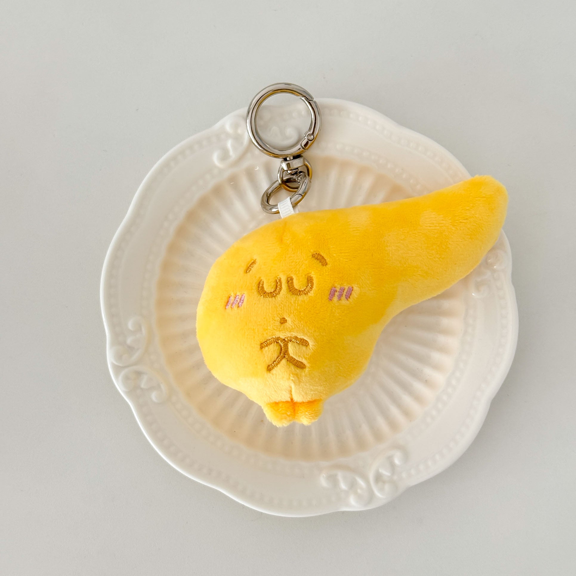 pancreas plush keychain with silver clasp for backpacks, keys, and medical gifts.