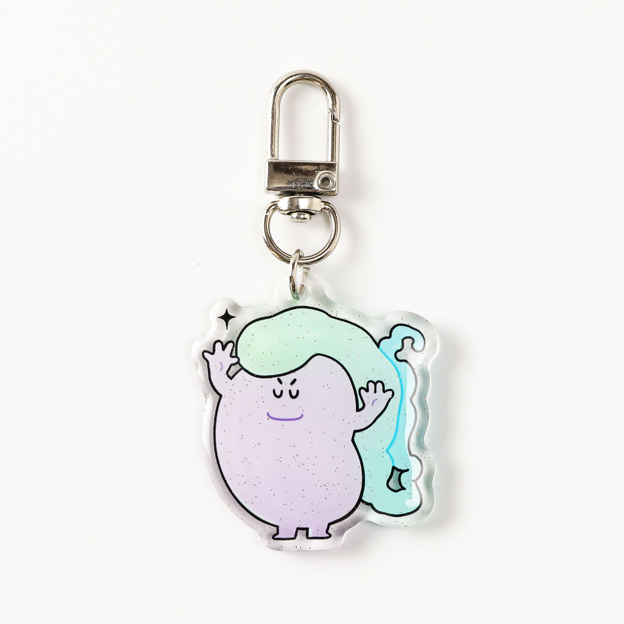 Cute anatomy-inspired testicle acrylic charm with pastel colors, smooth laser-cut edges, and a secure swivel keyring for everyday accessories.